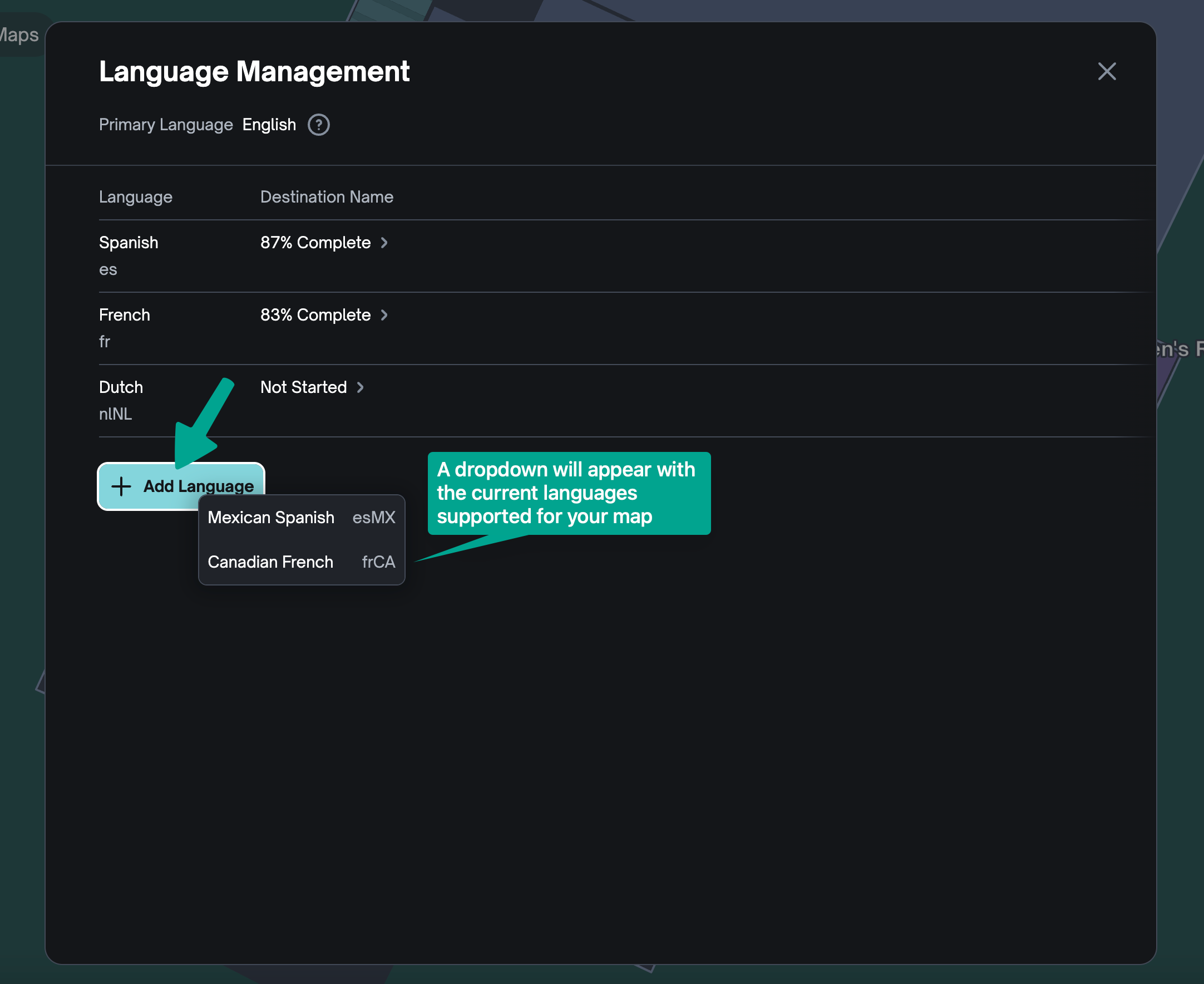 Add languages page.