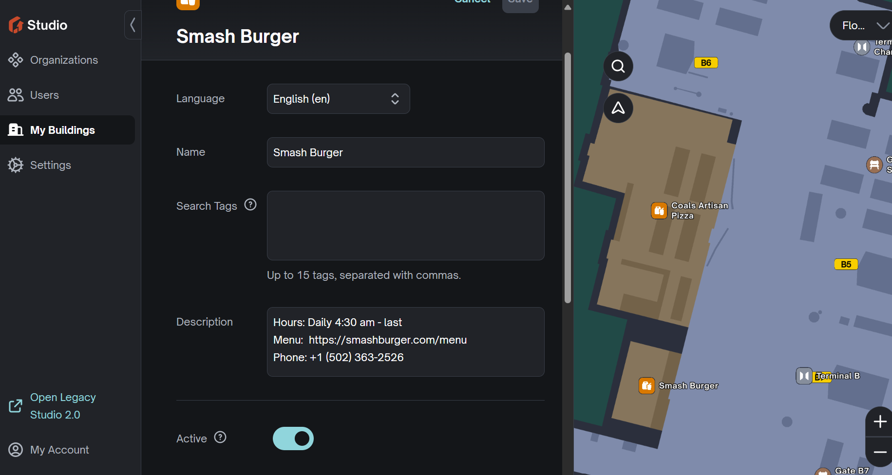 An image of GoodMaps Studio's interface.