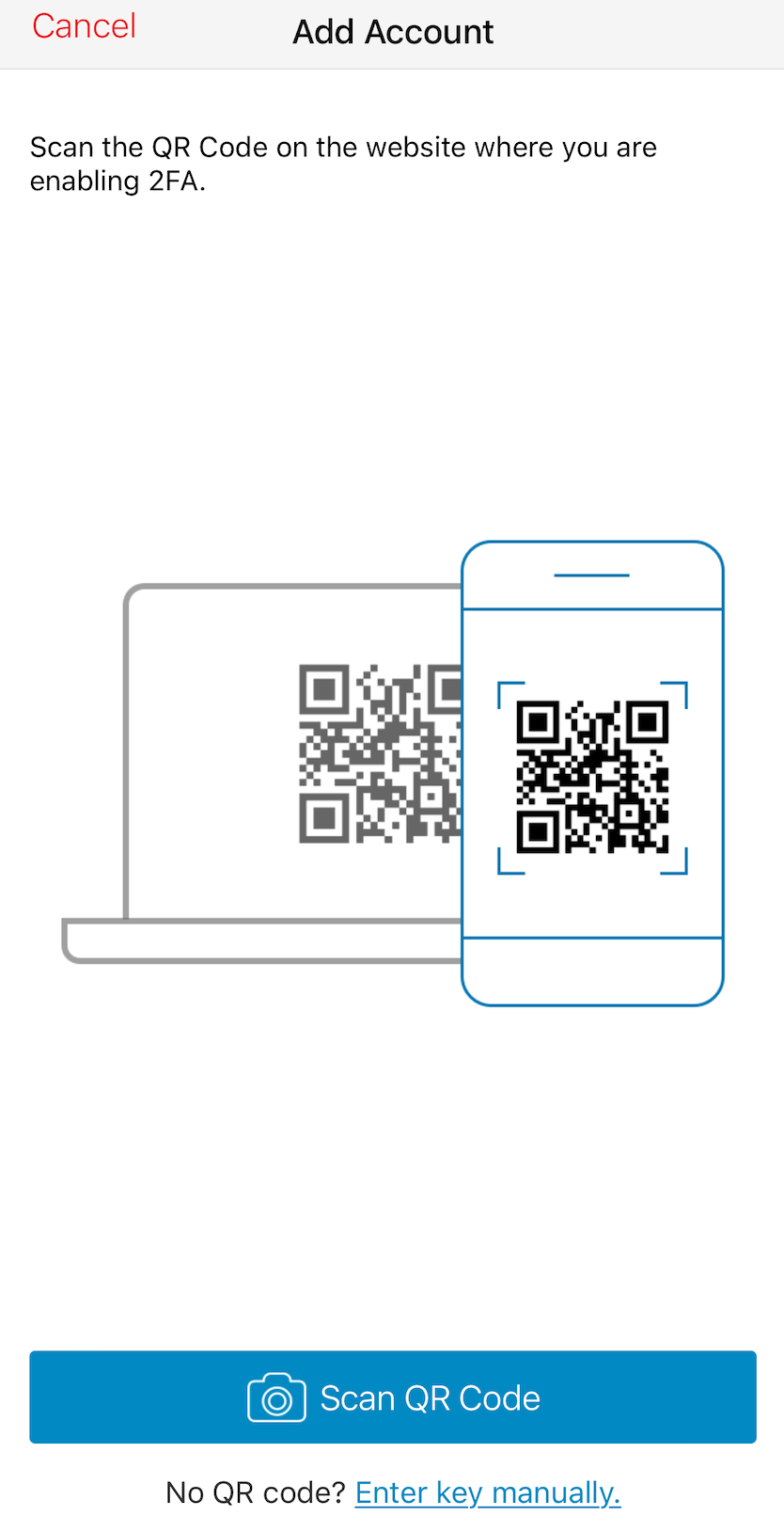 Scan QR code in app.