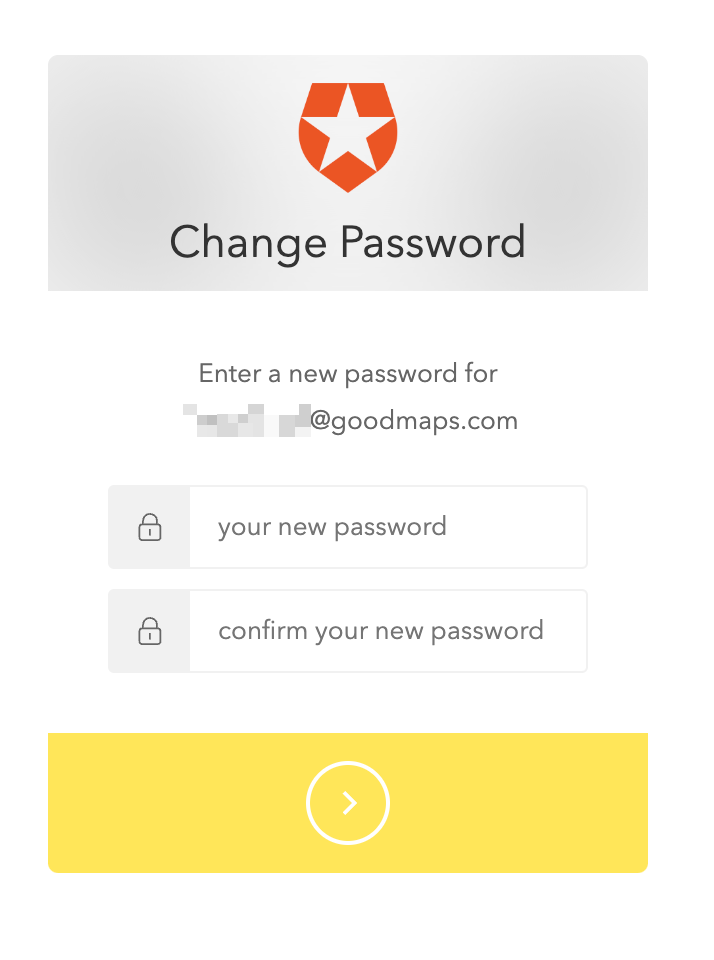 Change password screen.