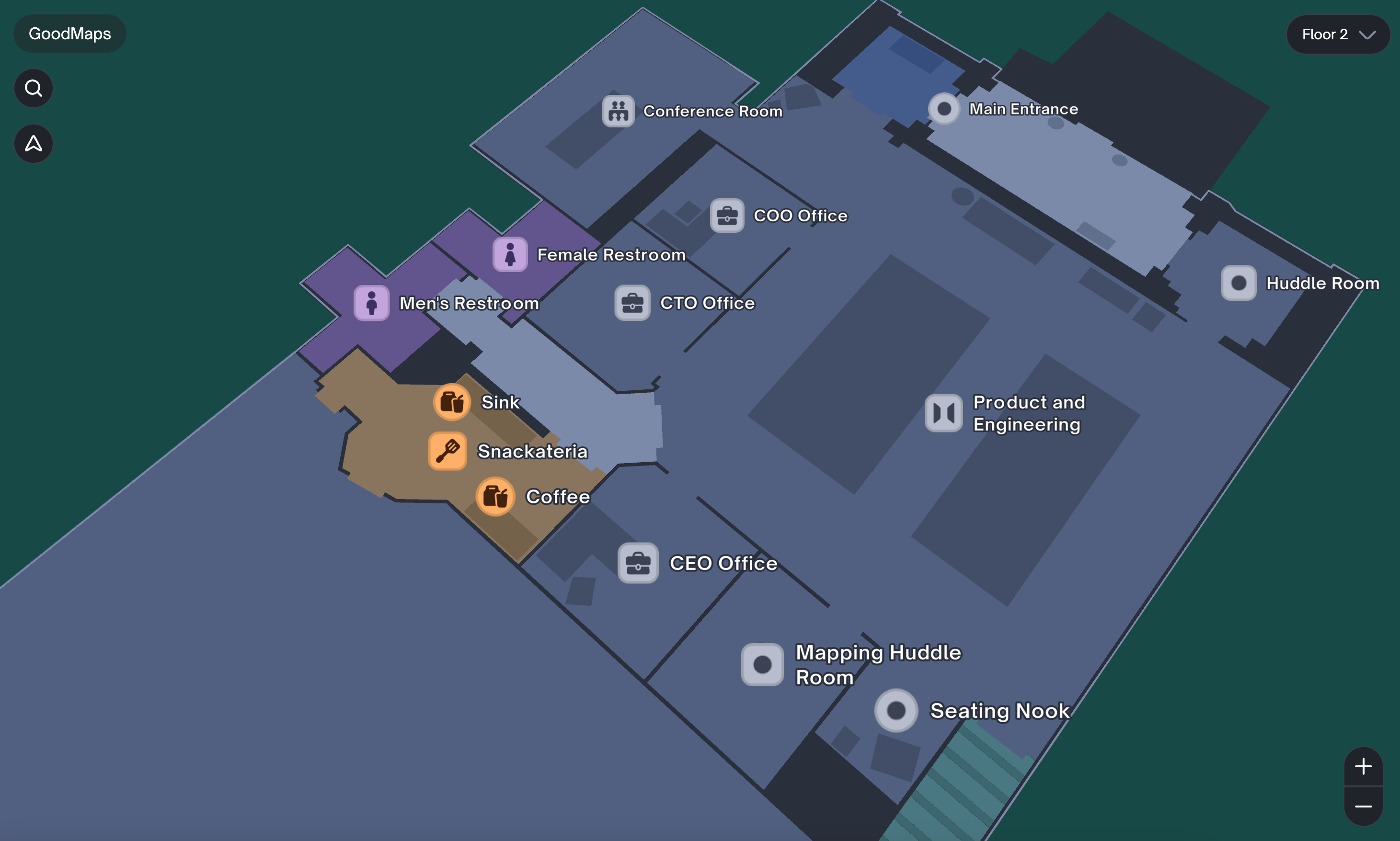 The map in studio rotated in 3D.